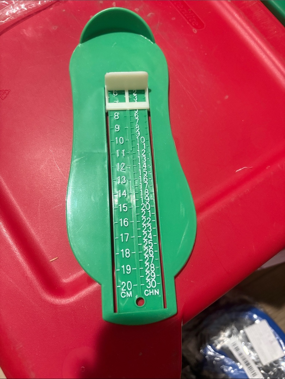 Green Kids Foot Measuring Gauge for Children's Shoes